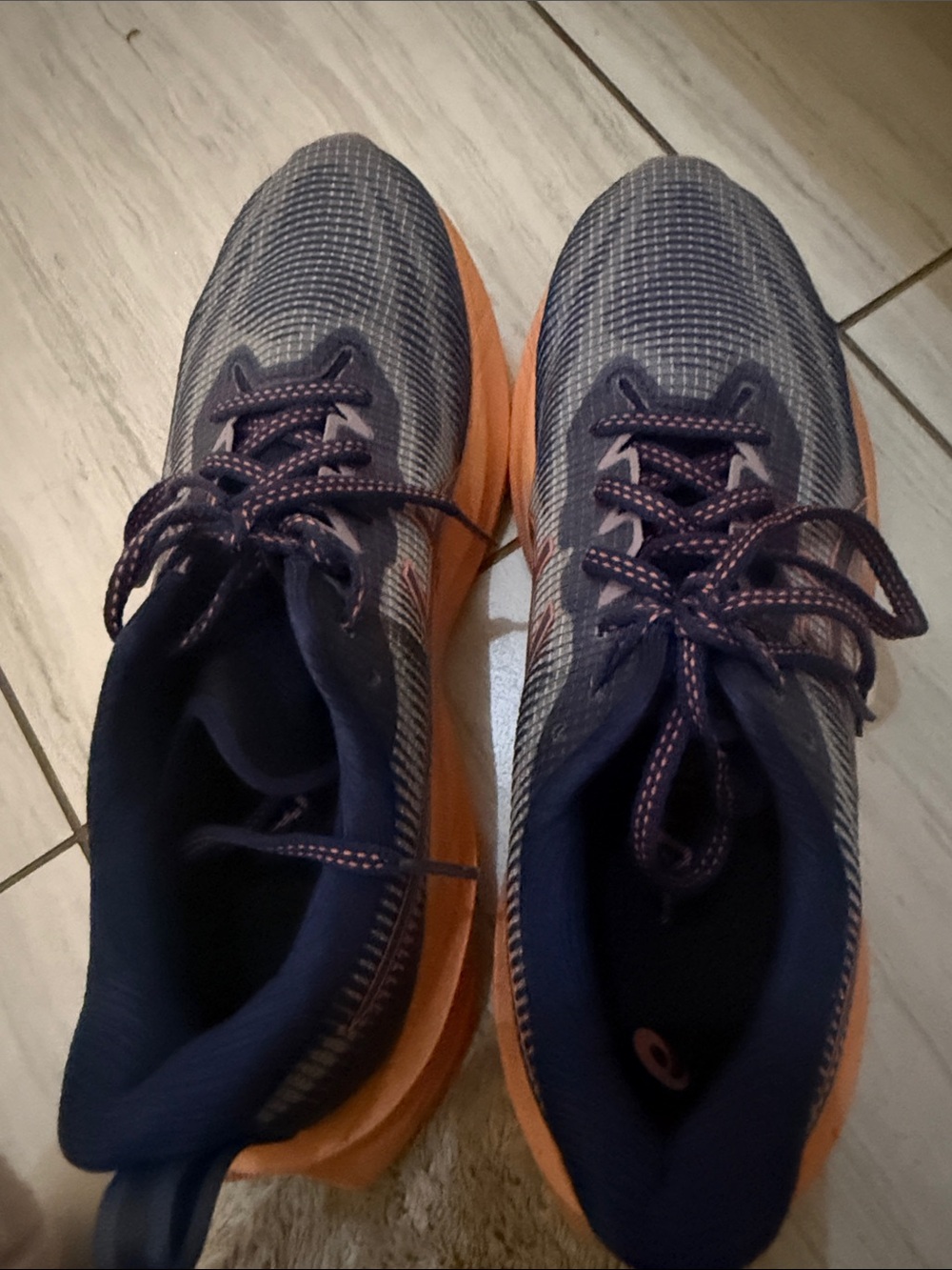 Asics Navy and Orange Women's Novablast 3 Running Shoes